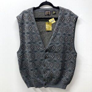 Paolo Conti Vintage Sweater Vest, Men's Size XL, Wool Blend Grandpa Style NEW